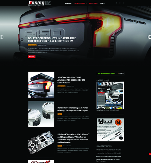 Racing Equipment News Website